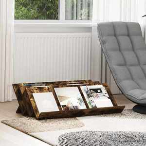 vidaXL Raft pentru reviste cu raft Stejar fumuriu 90 x 53 x 28, 5 cm imagine