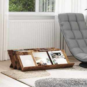 vidaXL Raft pentru reviste Lemn vechi 90 x 53 x 28, 5 cm Lemn compozit imagine
