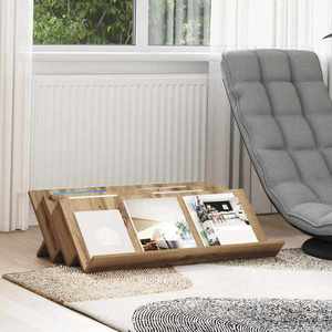 vidaXL Raft pentru reviste cu raft Stejar Artizanal 90 x 53 x 28, 5 cm imagine