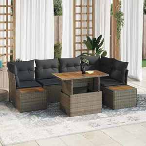 vidaXL Set de canapele pentru grădină 10 pcs Gri Rattan poli imagine