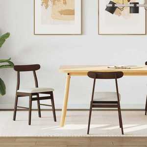 vidaXL Scaun de sufragerie 2 pcs Maro Închis, Alb imagine