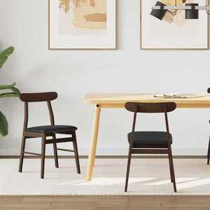 vidaXL Scaun de sufragerie 2 pcs Maro închis și Negru imagine