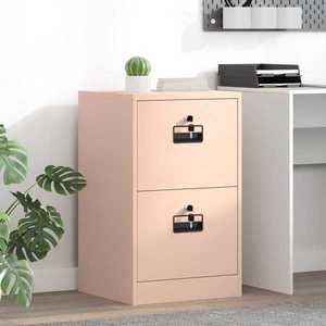 vidaXL Dulap pentru Fișiere cu sertar cu raft Roz 44 x 50 x 106.5 cm imagine