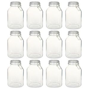 vidaXL Borcane din sticlă cu închidere ermetică, 12 buc., 3 L imagine