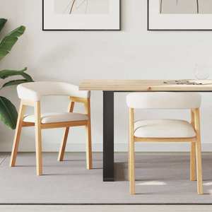 vidaXL Scaune de dining 2 pcs natural 54 x 57 x 73 cm imagine