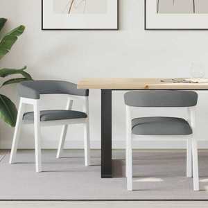 vidaXL Scaune de dining 2 pcs Alb 54 x 57 x 73 cm imagine