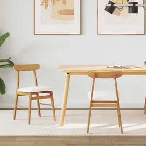 vidaXL Scaun de sufragerie 2 pcs Natural și deschis imagine