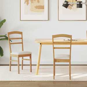 vidaXL Scaun de sufragerie 2 pcs Natural și deschis imagine