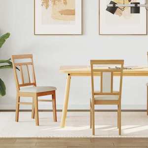 vidaXL Scaun de sufragerie 2 pcs Natural și deschis imagine