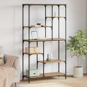 vidaXL Raft pentru cărți Stejar Artizanal 99 x 35, 5 x 176 cm imagine