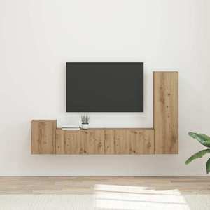 vidaXL Set comodă TV Pe perete 4 pcs Stejar Artizanal Lemn compozit imagine