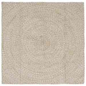 vidaXL Covor Natural și Alb 160 x 160 cm Iută imagine