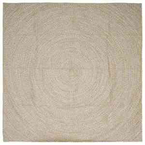 vidaXL Covor Natural și Alb 240 x 240 cm Iută imagine