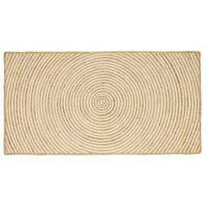 vidaXL Covor Natural și Alb 60 x 110 cm Iută imagine