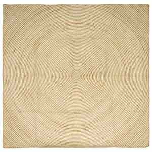 vidaXL Covor Natural și Alb 240 x 240 cm Iută imagine