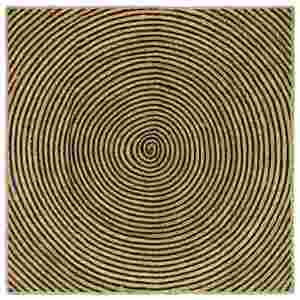 vidaXL Covor Natural și Negru 120 x 120 cm Iută imagine