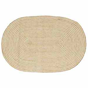 vidaXL Covor Natural și Alb 100 x 152 cm Iută imagine