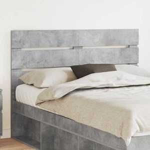 vidaXL Tăblie cap cu headboard Gri din beton 150 cm Lemn compozit imagine