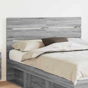 vidaXL Tăblie cap cu headboard Gri Sonoma 150 cm Lemn compozit imagine