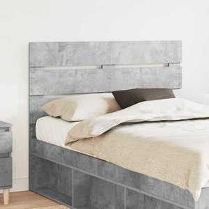 vidaXL Tăblie cap cu headboard Gri din beton 135 cm Lemn compozit imagine