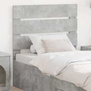 vidaXL Tăblie cap cu headboard Gri din beton 80 cm Lemn compozit imagine