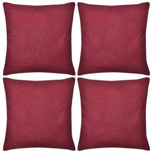 Huse de pernă din bumbac, 40 x 40 cm, roșu burgund, 4 buc. imagine