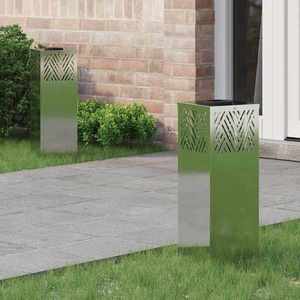 vidaXL Lumină LED Solară pentru Alei 2 pcs Galvanizat Galvanizat imagine