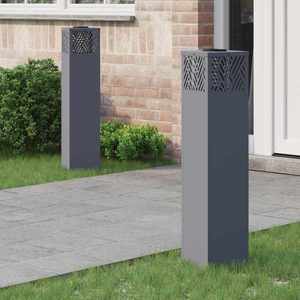 vidaXL Lumină LED Solară pentru Alei Herringbone 2 pcs Antracit imagine