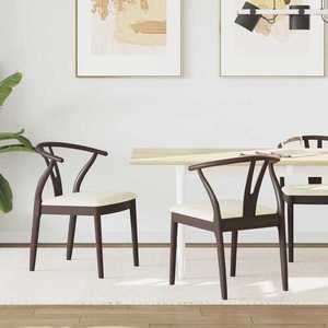 vidaXL Scaun de sufragerie 2 pcs Maro deschis și deschis imagine