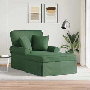 vidaXL Chaise Lounge cu fustă cu pernă Verde Junglă 91 x 157 x 91 cm imagine
