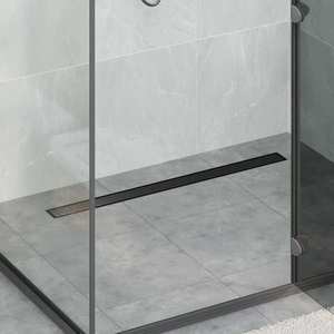 vidaXL Scurgere de duș 2 în 1 cu sifon 360° Negru 90 cm imagine