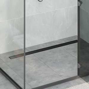 vidaXL Scurgere de duș 2 în 1 cu sifon 360° Negru 100 cm imagine