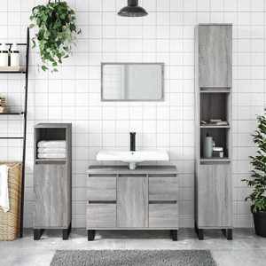 vidaXL Dulap pentru baie, gri sonoma, 80x33x60 cm, lemn compozit imagine