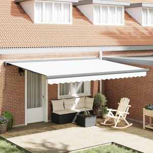 vidaXL Cortina Retractabilă Manual Alb 4 ×3 m Pânză imagine