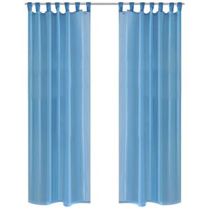 Perdea transparentă, 2 buc., 140 x 175 cm, turcoaz imagine