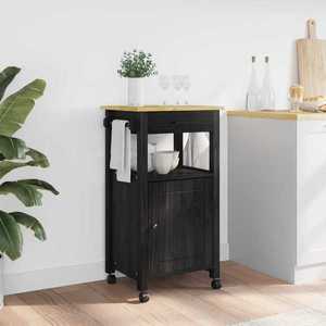 vidaXL Troler de Bucătărie Simplu Negru imagine