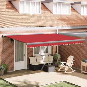 vidaXL Cortina Retractabilă Manual Roșu 4 ×3 m Pânză imagine