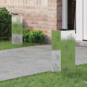 vidaXL Lumină LED Solară pentru Alei 2 pcs Oţel inoxidabil imagine