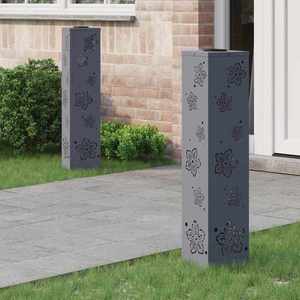 vidaXL Lumină LED Solară pentru Alei 2 pcs Antracit imagine