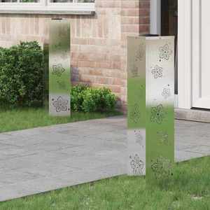 vidaXL Lumină LED Solară pentru Alei 2 pcs Oţel inoxidabil imagine