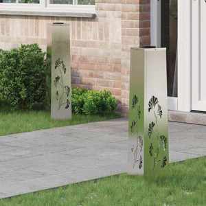 vidaXL Lumină LED Solară pentru Alei 2 pcs Oţel inoxidabil imagine