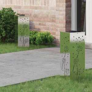 vidaXL Lumină LED Solară pentru Alei 2 pcs Oţel inoxidabil imagine