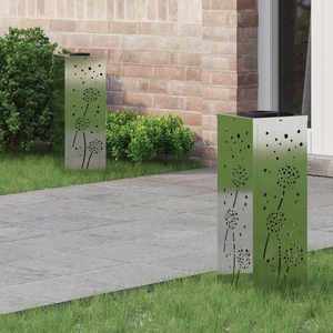 vidaXL Lumină LED Solară pentru Alei 2 pcs Galvanizat Galvanizat imagine