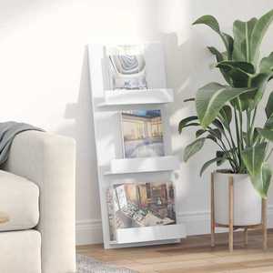 vidaXL Raft pentru reviste cu raft Alb 51 x 11 x 102 cm Lemn compozit imagine