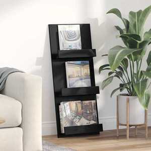 vidaXL Raft pentru reviste Stejar Negru 51 x 11 x 102 cm Lemn compozit imagine