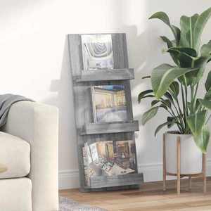 vidaXL Raft pentru reviste Gri Sonoma 51 x 11 x 102 cm Lemn compozit imagine