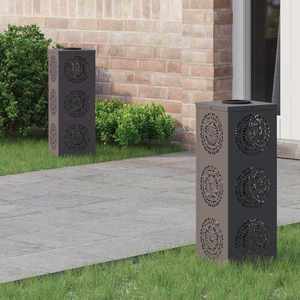 vidaXL Lumină LED Solară pentru Alei 2 pcs Negru Oțel laminat la rece imagine