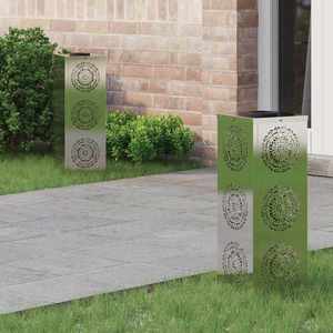 vidaXL Lumină LED Solară pentru Alei 2 pcs Oţel inoxidabil imagine