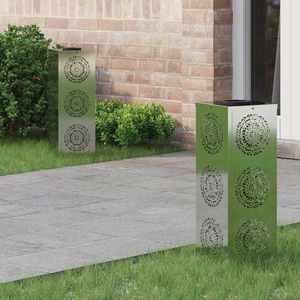 vidaXL Lumină LED Solară pentru Alei 2 pcs Galvanizat Galvanizat imagine