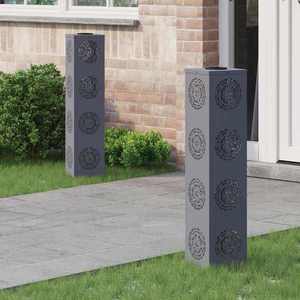 vidaXL Lumină LED Solară pentru Alei 2 pcs Antracit imagine